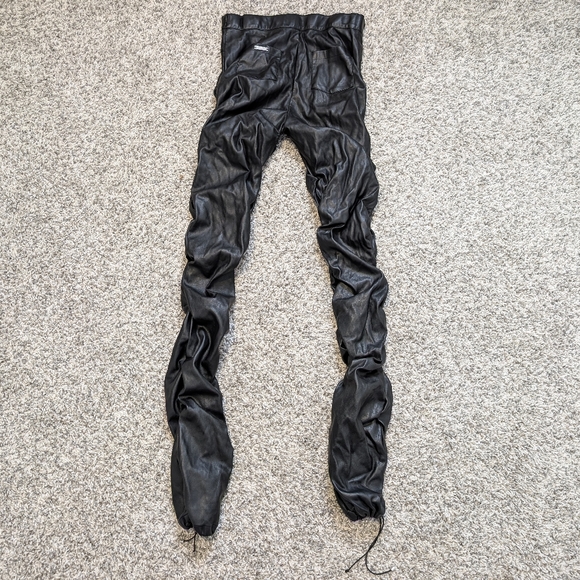💘 Maniere de Voir Faux Leather Tacked Flared Trousers Pants US M (10) - Picture 4 of 5